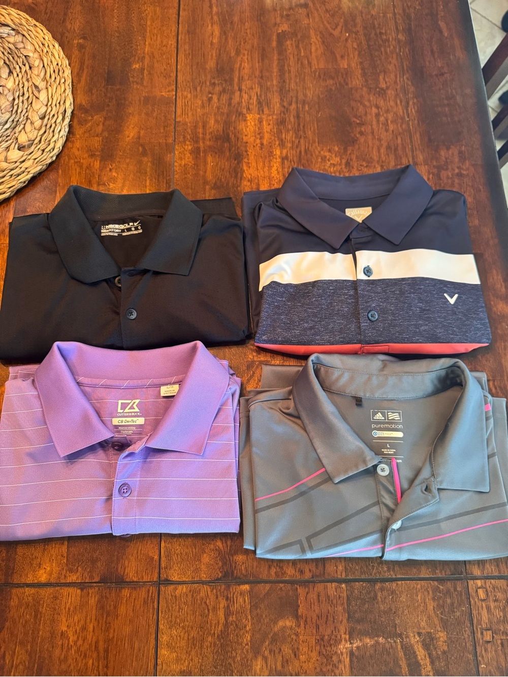 Polo Golf Shirts size Large Adidas Cutter & Buck Nike Callaway